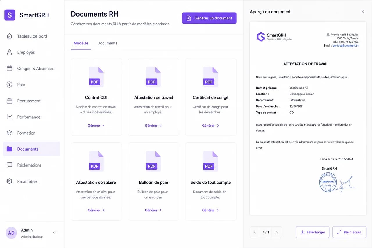SmartGRH — Documents RH