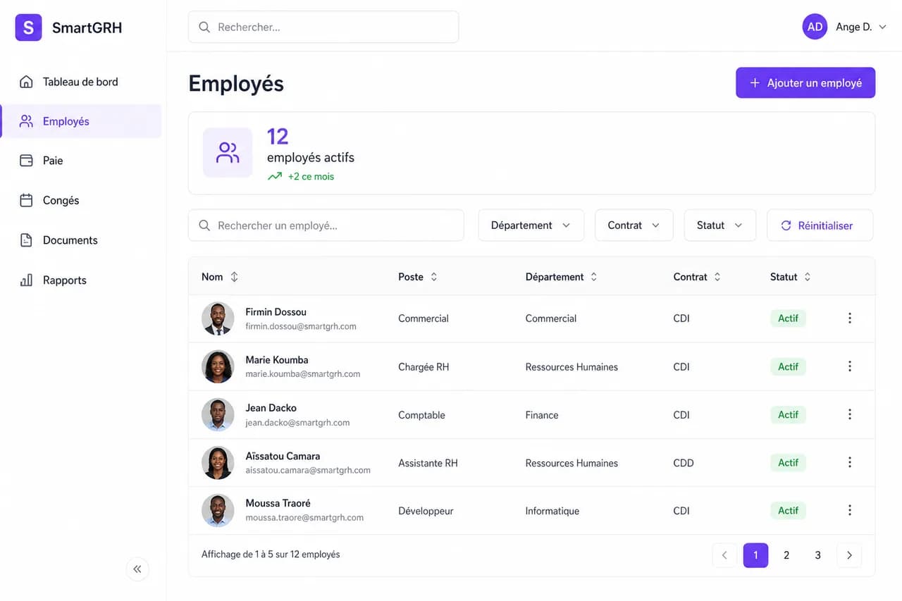 SmartGRH — Employés
