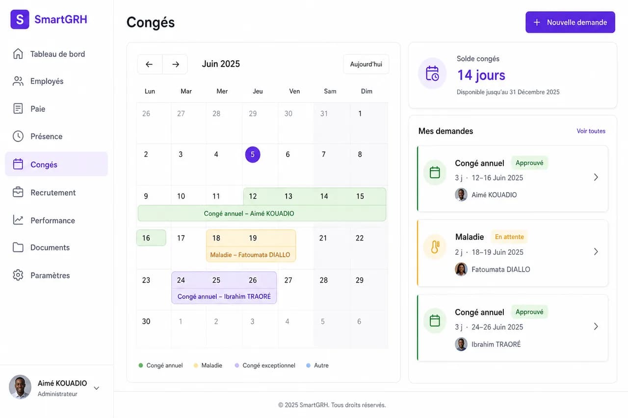 SmartGRH — Congés & absences